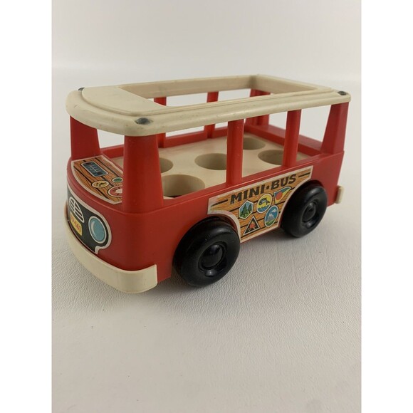 Fisher-Price Other - Fisher Price Mini Bus Push Along Vehicle Bumpy Ride Little People Vintage 1969